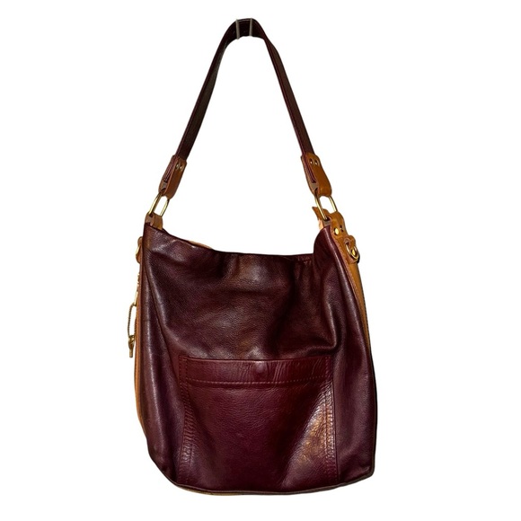 CORONADO Brown Red Leather Hobo Shoulder Bag Concealed Carry Vintage Made In USA - Picture 3 of 15